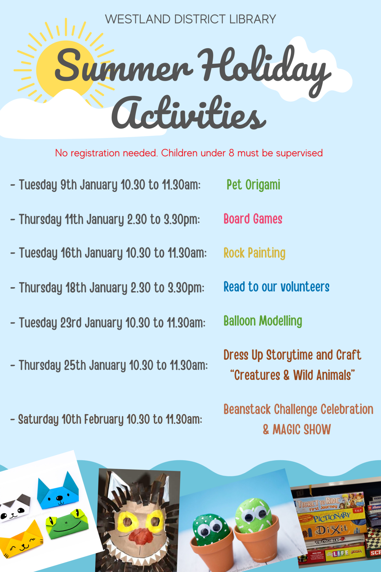 Summer Holiday activities at the Library